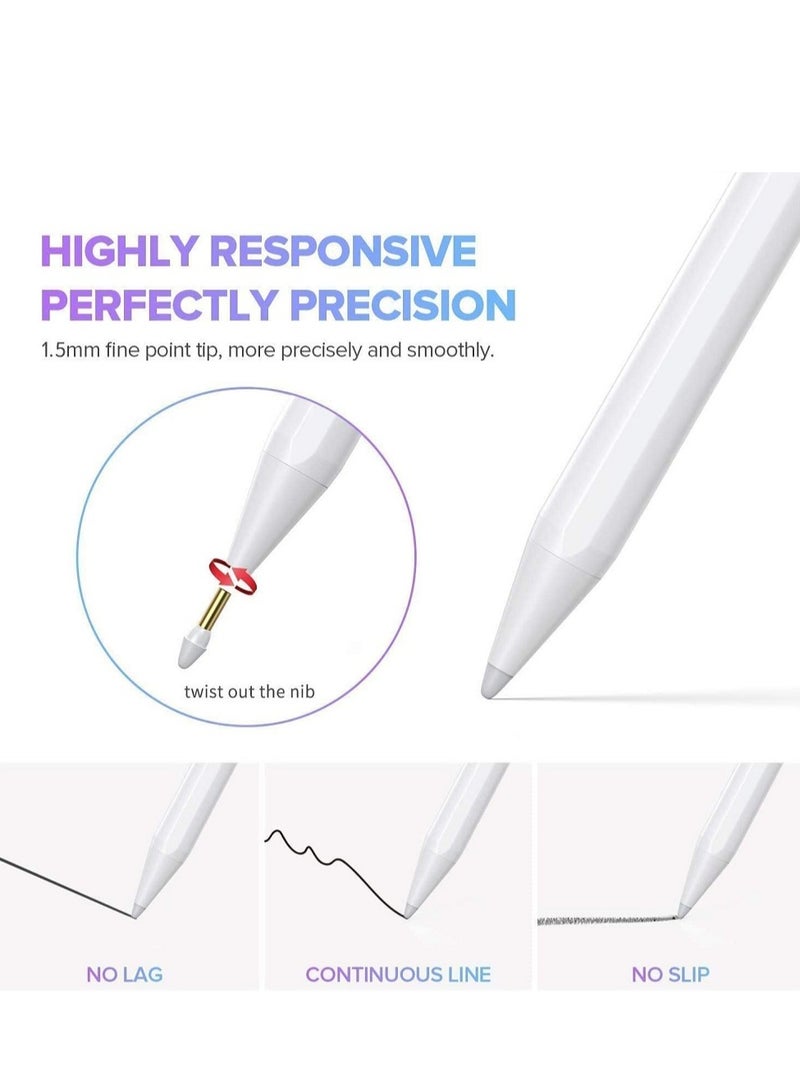 Stylus Pen for Apple iPad, iPad Pencil, Ultra High Precision  Sensitivity, Palm Rejection, Prevents False ON/Off Touch, Power Display Tilt Sensitivity, Magnetic Adsorption (2018-2020) - Image 3
